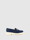 Loafers com Apliques Metálicos em Azul Marinho